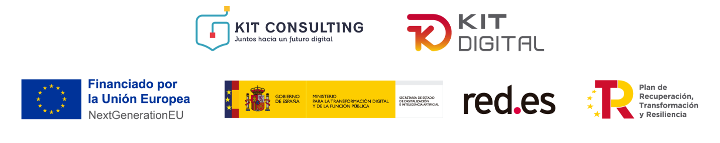 Logos de KIT Consulting, KIT Digital, Red.es y fondos europeos